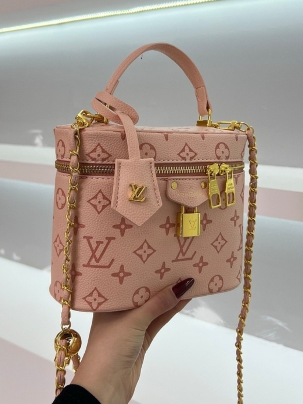 Pink Vanity Case Shoulder Bag